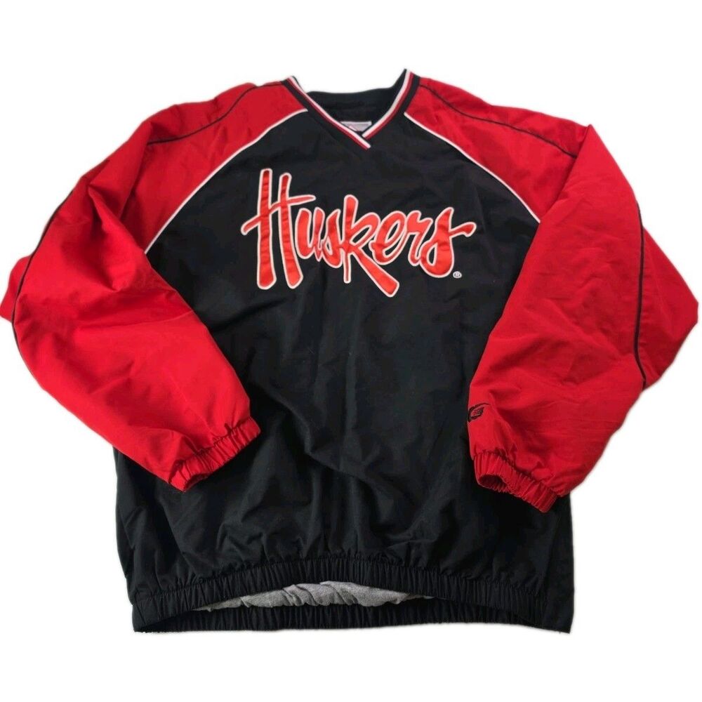Nebraska Cornhuskers Vintage Pullover Jacket Windbreaker 58 Sports Medium 90s